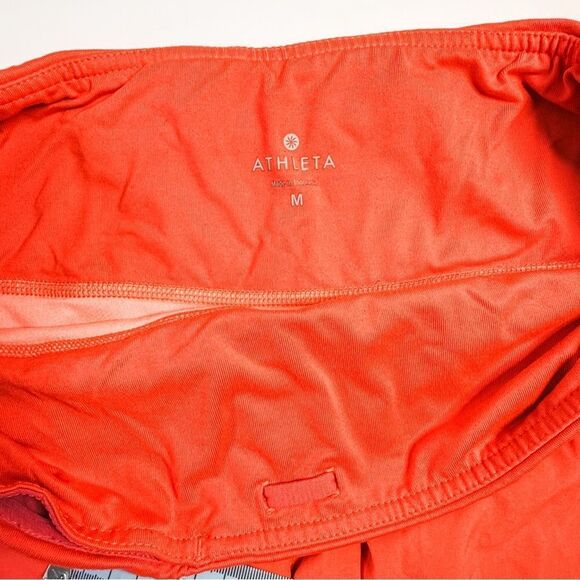 Athleta Bright Orange Running Shorts w/Back Zip Pocket & Reflective Trim Size M - Picture 6 of 9